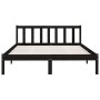 Solid black pine wood bed frame 135x190 cm by vidaXL, Beds and slatted bases - Ref: Foro24-810061, Price: 100,84 €, Discount: %