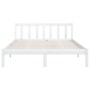 Estructura de cama de madera de pino maciza blanca 140x190 cm de vidaXL, Camas y somieres - Ref: Foro24-810063, Precio: 94,09...