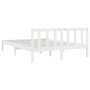 Estructura de cama de madera de pino maciza blanca 140x190 cm de vidaXL, Camas y somieres - Ref: Foro24-810063, Precio: 94,09...