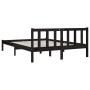 Solid black pine wood bed frame 150x200 cm by vidaXL, Beds and slatted bases - Ref: Foro24-810091, Price: 114,13 €, Discount: %