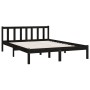 Estructura de cama de madera maciza de pino negra 160x200 cm de vidaXL, Camas y somieres - Ref: Foro24-810096, Precio: 141,99...