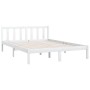 Estructura de cama madera maciza de pino blanco 135x190 cm de vidaXL, Camas y somieres - Ref: Foro24-810058, Precio: 121,99 €...