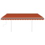 Toldo manual retráctil con postes naranja y marrón 4,5x3,5 m de vidaXL, Toldos - Ref: Foro24-3070040, Precio: 500,31 €, Descu...