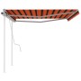 Toldo manual retráctil con postes naranja y marrón 4,5x3,5 m de vidaXL, Toldos - Ref: Foro24-3070040, Precio: 500,31 €, Descu...