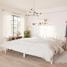 Solid white pine wood bed frame 200x200 cm by vidaXL, Beds and slatted bases - Ref: Foro24-810103, Price: 88,14 €, Discount: %