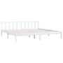 Estructura de cama de madera maciza de pino blanca 200x200 cm de vidaXL, Camas y somieres - Ref: Foro24-810103, Precio: 88,14...