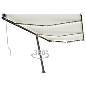 Toldo automático con LED sensor de viento crema 600x350 cm de vidaXL, Toldos - Ref: Foro24-3069892, Precio: 910,99 €, Descuen...