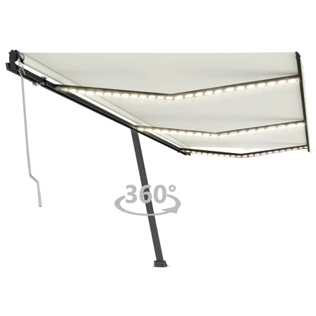 Automatic awning with LED wind sensor cream 600x350 cm by vidaXL, Awnings - Ref: Foro24-3069892, Price: 1,00 €, Discount: %