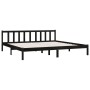 Black Super King solid wood bed frame 180x200 cm by vidaXL, Beds and slatted bases - Ref: Foro24-810101, Price: 152,02 €, Dis...