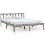 Estructura de cama de madera maciza de pino gris 140x190 cm de vidaXL, Camas y somieres - Ref: Foro24-810064, Precio: 106,61 ...