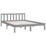 Solid gray pine wood bed frame 140x190 cm by vidaXL, Beds and slatted bases - Ref: Foro24-810064, Price: 106,99 €, Discount: %