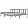 Solid gray pine wood bed frame 140x190 cm by vidaXL, Beds and slatted bases - Ref: Foro24-810064, Price: 106,99 €, Discount: %