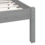 Solid gray pine wood bed frame 140x190 cm by vidaXL, Beds and slatted bases - Ref: Foro24-810064, Price: 106,99 €, Discount: %