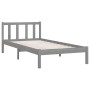 Estructura de cama de madera maciza de pino gris 100x200 cm de vidaXL, Camas y somieres - Ref: Foro24-810074, Precio: 87,04 €...