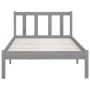 Solid gray pine wood bed frame 100x200 cm by vidaXL, Beds and slatted bases - Ref: Foro24-810074, Price: 87,04 €, Discount: %