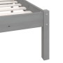 Solid gray pine wood bed frame 100x200 cm by vidaXL, Beds and slatted bases - Ref: Foro24-810074, Price: 87,04 €, Discount: %