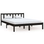 Solid black pine wood bed frame 140x190 cm by vidaXL, Beds and slatted bases - Ref: Foro24-810066, Price: 99,27 €, Discount: %