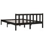 Solid black pine wood bed frame 140x190 cm by vidaXL, Beds and slatted bases - Ref: Foro24-810066, Price: 99,27 €, Discount: %