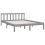 Solid gray pine wood bed frame 140x200 cm by vidaXL, Beds and slatted bases - Ref: Foro24-810084, Price: 119,72 €, Discount: %