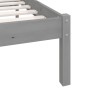 Solid gray pine wood bed frame 140x200 cm by vidaXL, Beds and slatted bases - Ref: Foro24-810084, Price: 119,72 €, Discount: %