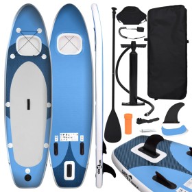 Blaues aufblasbares Paddel-Surfbrett-Set 300x76x10 cm von vidaXL, Paddleboards - Ref: Foro24-93381, Preis: 235,07 €, Rabatt: %