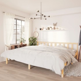 Solid pine wood bed frame 200x200 cm by vidaXL, Beds and slatted bases - Ref: Foro24-810102, Price: 100,67 €, Discount: %