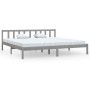 Gray solid wood bed frame Super King 180x200 cm by vidaXL, Beds and slatted bases - Ref: Foro24-810099, Price: 123,72 €, Disc...