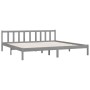 Gray solid wood bed frame Super King 180x200 cm by vidaXL, Beds and slatted bases - Ref: Foro24-810099, Price: 123,72 €, Disc...