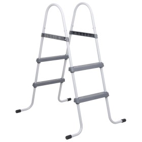 Gray steel pool ladder 84 cm by vidaXL, Pool stairs and ramps - Ref: Foro24-93804, Price: 60,19 €, Discount: %