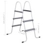 Gray steel pool ladder 84 cm by vidaXL, Pool stairs and ramps - Ref: Foro24-93804, Price: 60,19 €, Discount: %