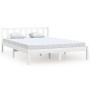 Solid white pine wood bed frame 120x200 cm by vidaXL, Beds and slatted bases - Ref: Foro24-810078, Price: 97,80 €, Discount: %