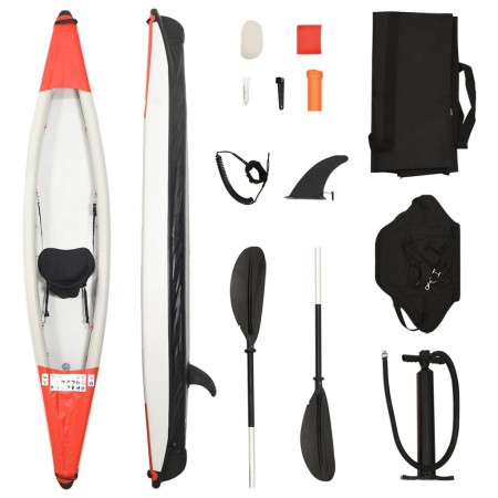 Red polyester inflatable kayak 375x72x31 cm by vidaXL, Kayaks - Ref: Foro24-93434, Price: 353,74 €, Discount: %