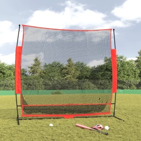 Tragbares Baseballnetz aus schwarzem und rotem Polyester, 215 x 107 x 216 cm von vidaXL, Baseballbälle - Ref: Foro24-93746, P...