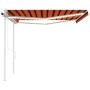 Automatic awning LED wind sensor orange brown 4.5x3.5 m by vidaXL, Awnings - Ref: Foro24-3070055, Price: 768,17 €, Discount: %