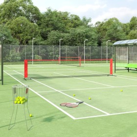 Black and red polyester tennis net 500x100x87 cm by vidaXL, tennis nets - Ref: Foro24-93758, Price: 65,45 €, Discount: %