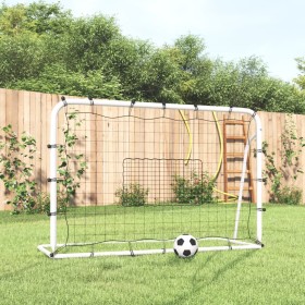 Steel and PE football rebound net black and white 184x61x123 cm by vidaXL, soccer goals - Ref: Foro24-93735, Price: 75,89 €, ...