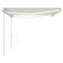 Automatic awning with LED and wind sensor cream 5x3.5 m by vidaXL, Awnings - Ref: Foro24-3070072, Price: 813,45 €, Discount: %