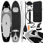 Set de tabla de paddle surf hinchable negro 300x76x10 cm de vidaXL, Paddleboards - Ref: Foro24-93384, Precio: 235,42 €, Descu...