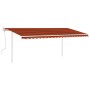 Manual retractable awning with orange and brown poles 5x3.5 m by vidaXL, Awnings - Ref: Foro24-3070060, Price: 525,90 €, Disc...