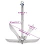 Silver malleable iron folding anchor 12 kg by vidaXL, Anchors - Ref: Foro24-94274, Price: 121,99 €, Discount: %