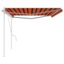 Manual retractable awning with orange and brown poles 5x3.5 m by vidaXL, Awnings - Ref: Foro24-3070060, Price: 525,90 €, Disc...