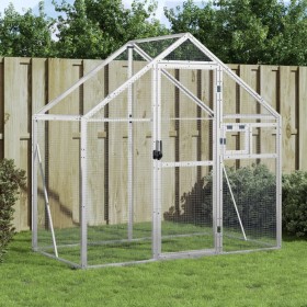 Vogelhaus aus silbernem Aluminium, 179 x 100 x 185 m von vidaXL, Füße und Vogelkäfige - Ref: Foro24-152258, Preis: 358,89 €, ...