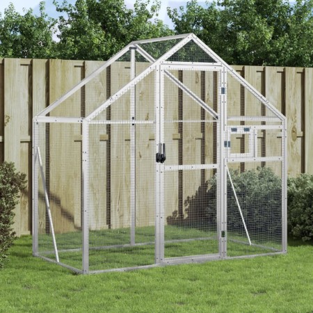 Vogelhaus aus silbernem Aluminium, 179 x 100 x 185 m von vidaXL, Füße und Vogelkäfige - Ref: Foro24-152258, Preis: 358,89 €, ...