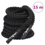 Cuerda de batalla poliéster negro 15 m 11 kg de vidaXL, Accesorios de máquinas de cardio - Ref: Foro24-94268, Precio: 57,23 €...