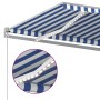 Toldo automático LED sensor de viento azul blanco 6x3,5 m de vidaXL, Toldos - Ref: Foro24-3070091, Precio: 907,04 €, Descuent...