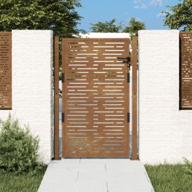 Puerta de jardín acero corten diseño cuadrado 105x155 cm de vidaXL, Puertas de jardín - Ref: Foro24-153199, Precio: 242,99 €,...