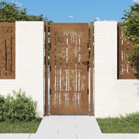 Puerta de jardín acero corten diseño bambú 105x205 cm de vidaXL, Puertas de jardín - Ref: Foro24-153189, Precio: 335,99 €, De...