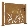 Puerta de jardín acero corten diseño hierba 105x105 cm de vidaXL, Puertas de jardín - Ref: Foro24-153227, Precio: 175,55 €, D...