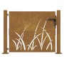 Puerta de jardín acero corten diseño hierba 105x105 cm de vidaXL, Puertas de jardín - Ref: Foro24-153227, Precio: 175,55 €, D...