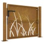 Puerta de jardín acero corten diseño hierba 105x105 cm de vidaXL, Puertas de jardín - Ref: Foro24-153227, Precio: 175,55 €, D...